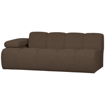 WOOOD Mojo 2-zits Met Arm Links Boucl&eacute; Bruin Melange
