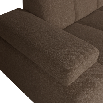WOOOD Premium Mojo 1,5-Zits Met Arm Links Boucl&eacute; Bruin Melange