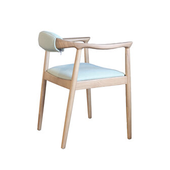 NOGA Lou eetkamerstoel natural met stoffen zitting en rugkussen