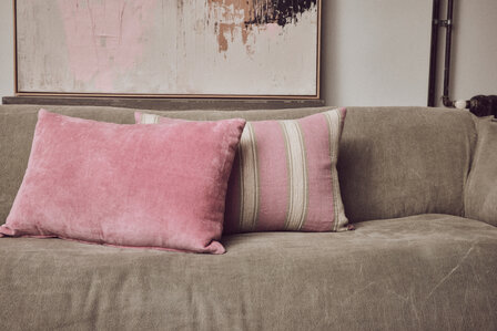 HKLIVING velvet cushion rose 60x40 cm 