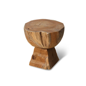 HKLIVING Teak Arched wooden stool