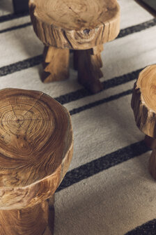 HKLIVING Teak Log wooden stool