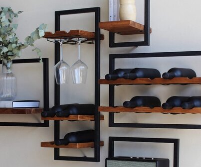 dBodhi Shelfmate winerack type D teak powder coating