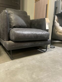 Showmodel Het Anker Jackson Fauteuil Leer Africa Super Black