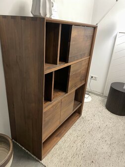 Walnut Nordic Rack 6 Sliding Doors