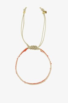 Zusss Miyuki armbandje Stipje koraalrood