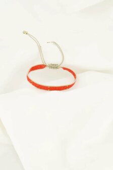 Zusss Miyuki armbandje Stipje koraalrood