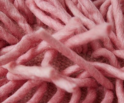 HKLIVING Rugged woolen cushion pink