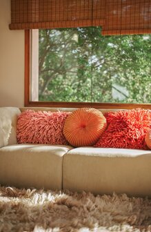 HKLIVING Rugged woolen cushion pink