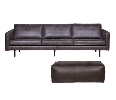 WOOOD Premium Rodeo 3 zits Bank Zwart 