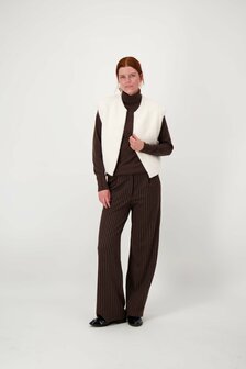 Zusss krijtstreep broek met detail 