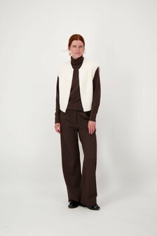Zusss krijtstreep broek met detail 