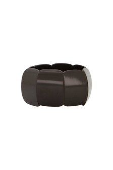 Zusss brede kralen armband, chocoladebruin