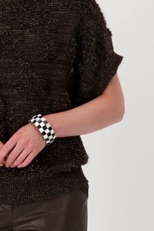 Zusss brede blok armband, zwart