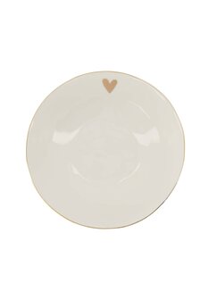 Zusss diep bord hartje, goud