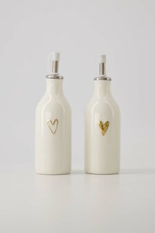 Zusss olie azijn fles keramiek open hartje