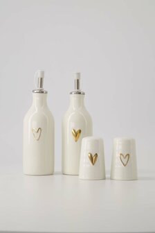 Zusss olie azijn fles keramiek open hartje