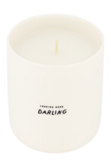 ZUSSS geurkaars keramiek in doosje darling wit / antracietgrijs 