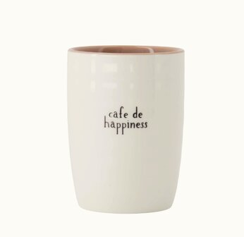 Zusss koffiemok cafe de happiness wit zwart