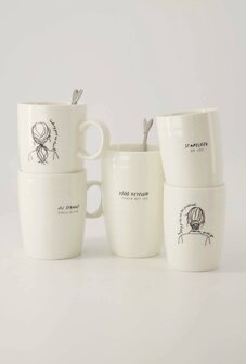 Zusss koffiemok stapelgek wit zwart
