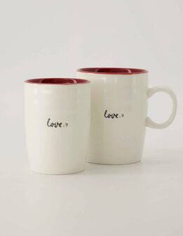 Zusss koffiemok love wit rood