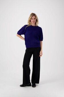 Zusss fluffy trui met ronde hals night blue