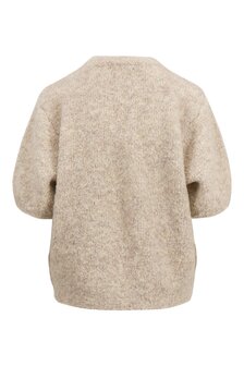 Zusss boucle trui met ronde hals beige