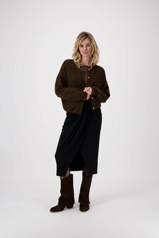 Zusss wikkel rok met plooi zwart