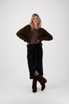 Zusss wikkel rok met plooi zwart