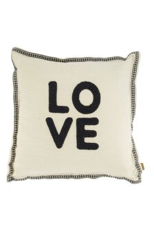 Zusss kussen love 45x45cm zand/antracietgrijs