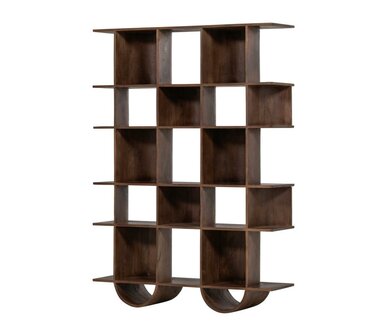 WOOOD Sinne Boekenkast Hout 180x130 Walnoot