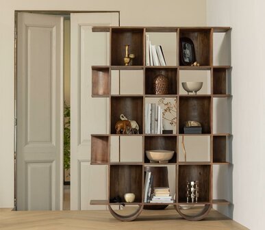 WOOOD Sinne Boekenkast Hout 180x130 Walnoot