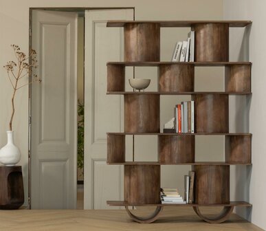 WOOOD Sinne Boekenkast Hout 180x130 Walnoot