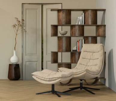 WOOOD Sinne Boekenkast Hout 180x130 Walnoot