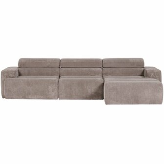 WOOOD Novi Chaise Longue Bank Rechts Ribstof Zand