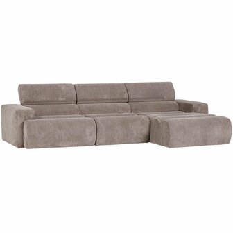 WOOOD Novi Chaise Longue Bank Rechts Ribstof Zand