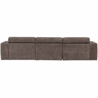 WOOOD Novi Chaise Longue Bank Rechts Ribstof Grijs/Bruin