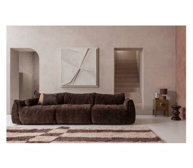 WOOOD Baggy 3-zits Bank 3D Chenille Donkerbruin