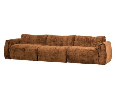 WOOOD Baggy 3-zits Bank 3D Chenille Middenbruin