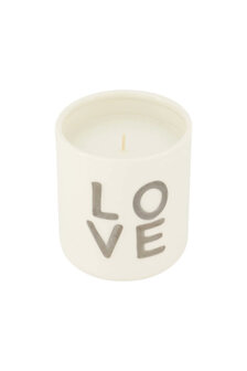 Zusss geurkaars keramiek Love wit zilver