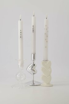 Zusss kandelaar glas hartje zilver