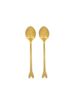 Zusss set van 2 lepels hartje goudkleurig