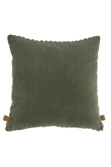 Zusss  kussen corduroy velvet grafisch 45x45cm offwhite groen