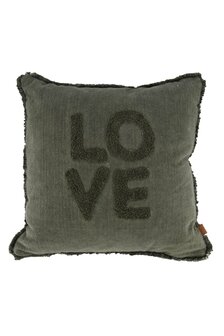 Zusss kussen velvet love 45x45cm donkergroen