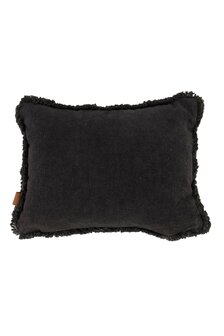 Zusss kussen velvet zilver hartje 35x25cm antracietgrijs