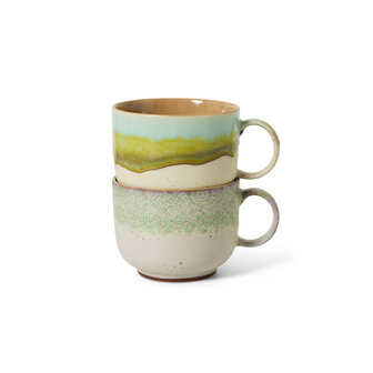 HKLIVING 70s ceramics: tea cups, neo, set of 2