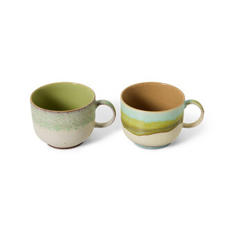 HKLIVING 70s ceramics: tea cups, neo, set of 2