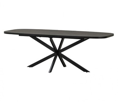WOOOD Arros Eettafel Uitschuifbaar 180-220x90cm MDF Zwart