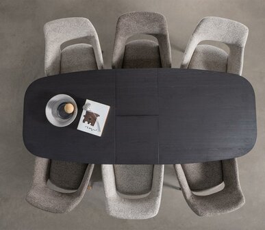 WOOOD Arros Eettafel Uitschuifbaar 180-220x90cm MDF Zwart