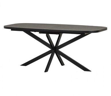 WOOOD Arros Eettafel Uitschuifbaar 180-220x90cm MDF Zwart